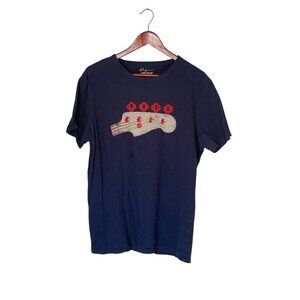 Lucky Brand Blue S/S T-Shirt Men's Size L Bass Guitar Logo